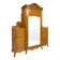 Large Art Nouveau linen cupboard in oak and mirror - 1900-1920