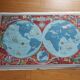 Poster, planisphere airline " air france " printing perceval