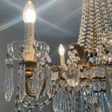 Large Montgolfière chandelier with crystal drops