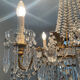 Large Montgolfière chandelier with crystal drops