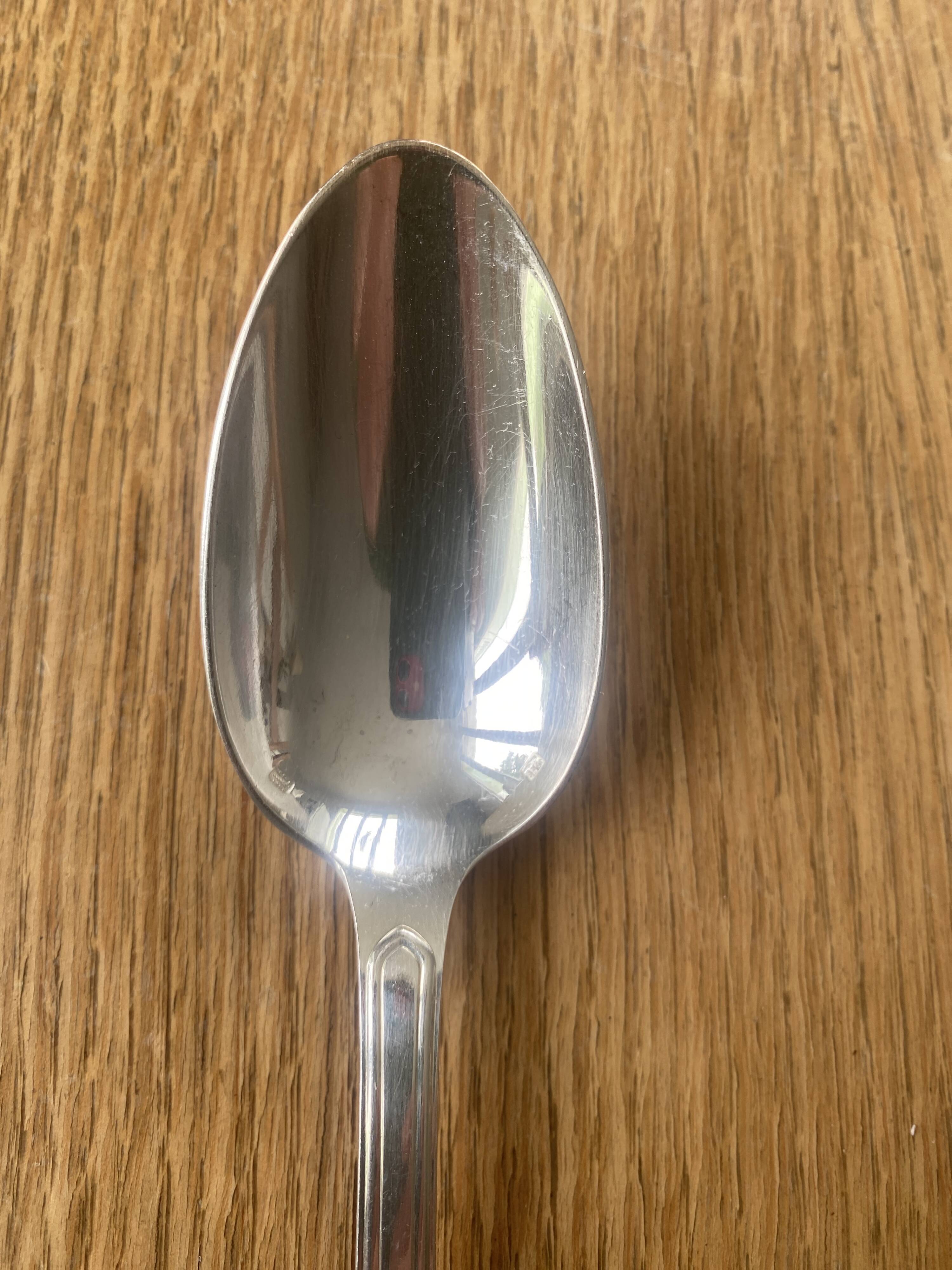 8 large silver-plated metal Art Deco spoons