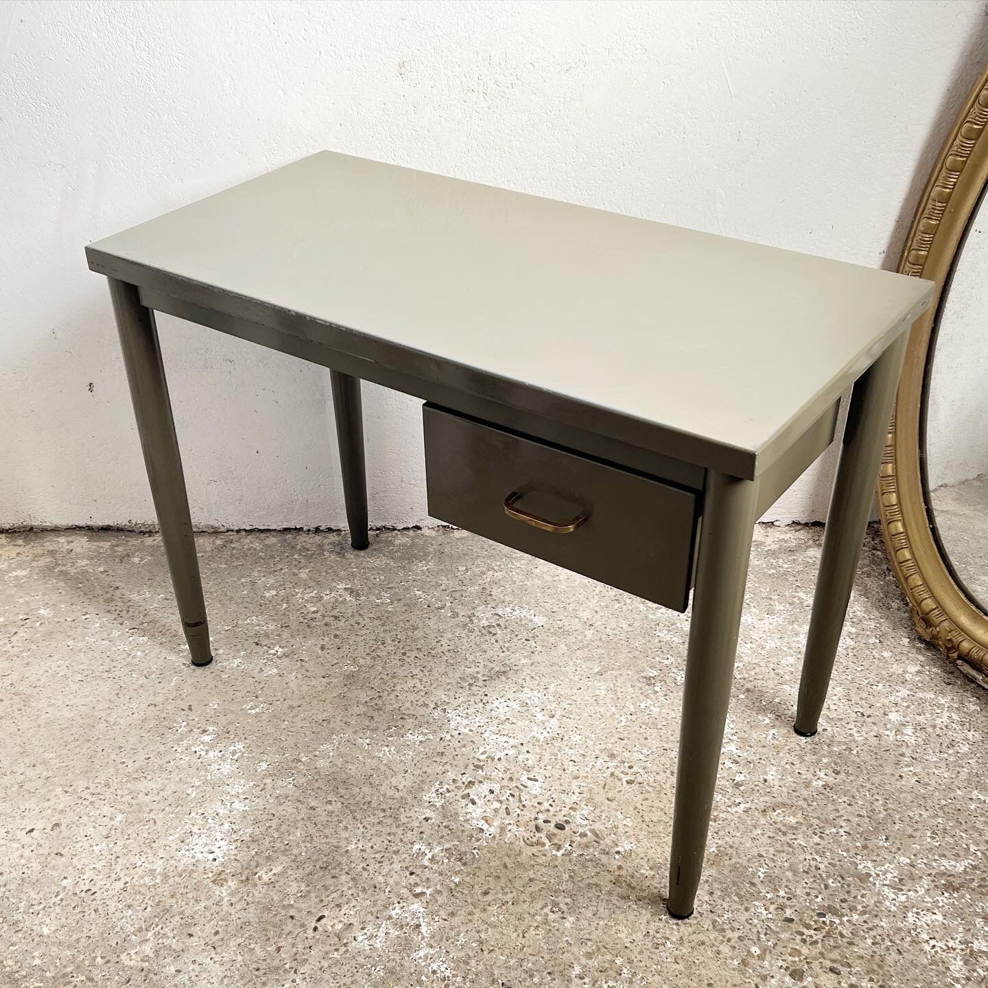 Vintage khaki metal desk