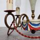 French Style Balloon Toleware Chandelier from the 1950s