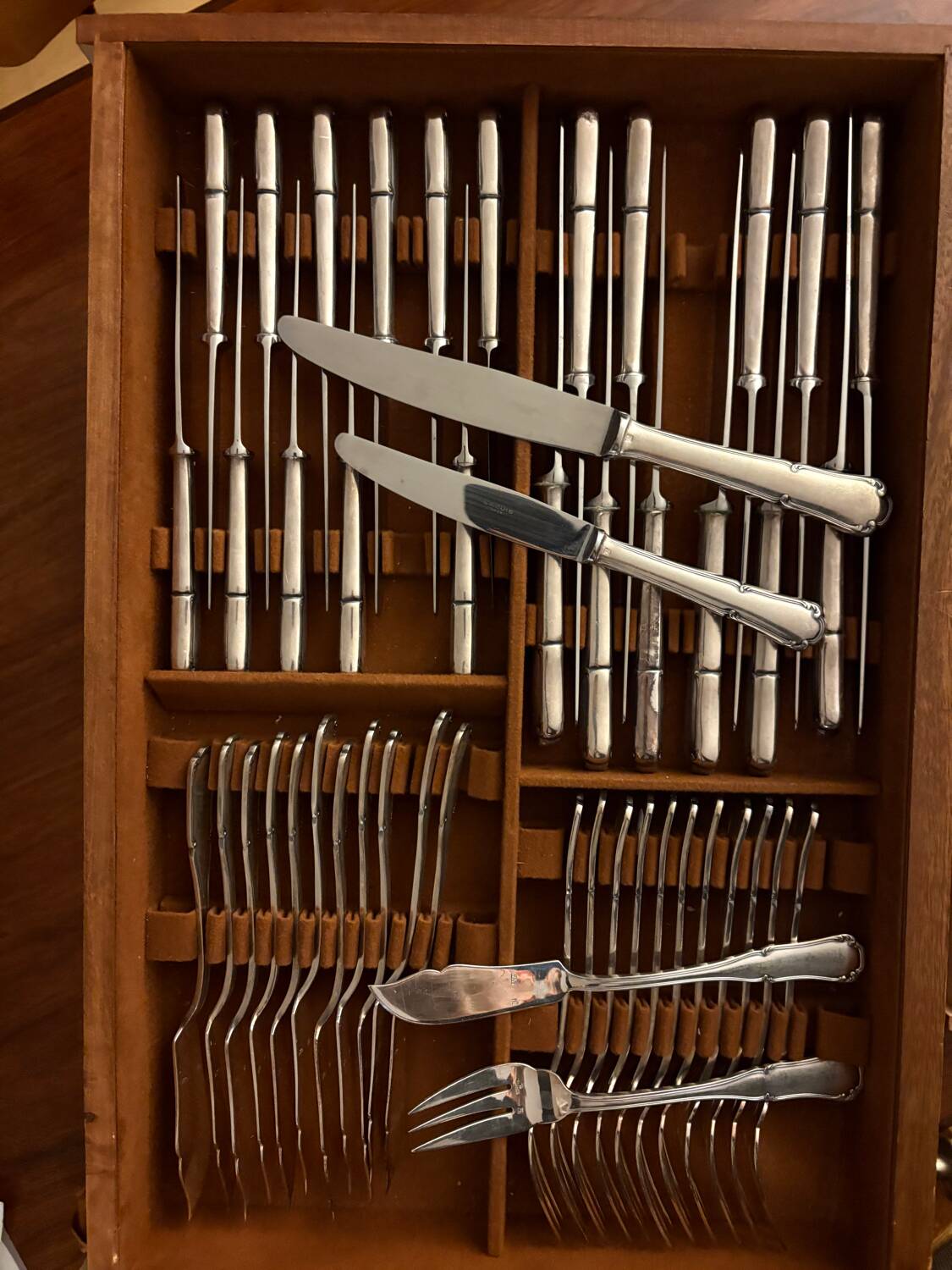 Silver-plated metal cutlery set Ercuis model Valençay - 148 pieces