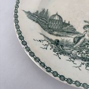 Hollow plate ironstone St Amand Trianon model green - earthenware a