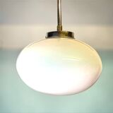 Art Deco oval white glass hanging lamp