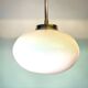 Art Deco oval white glass hanging lamp