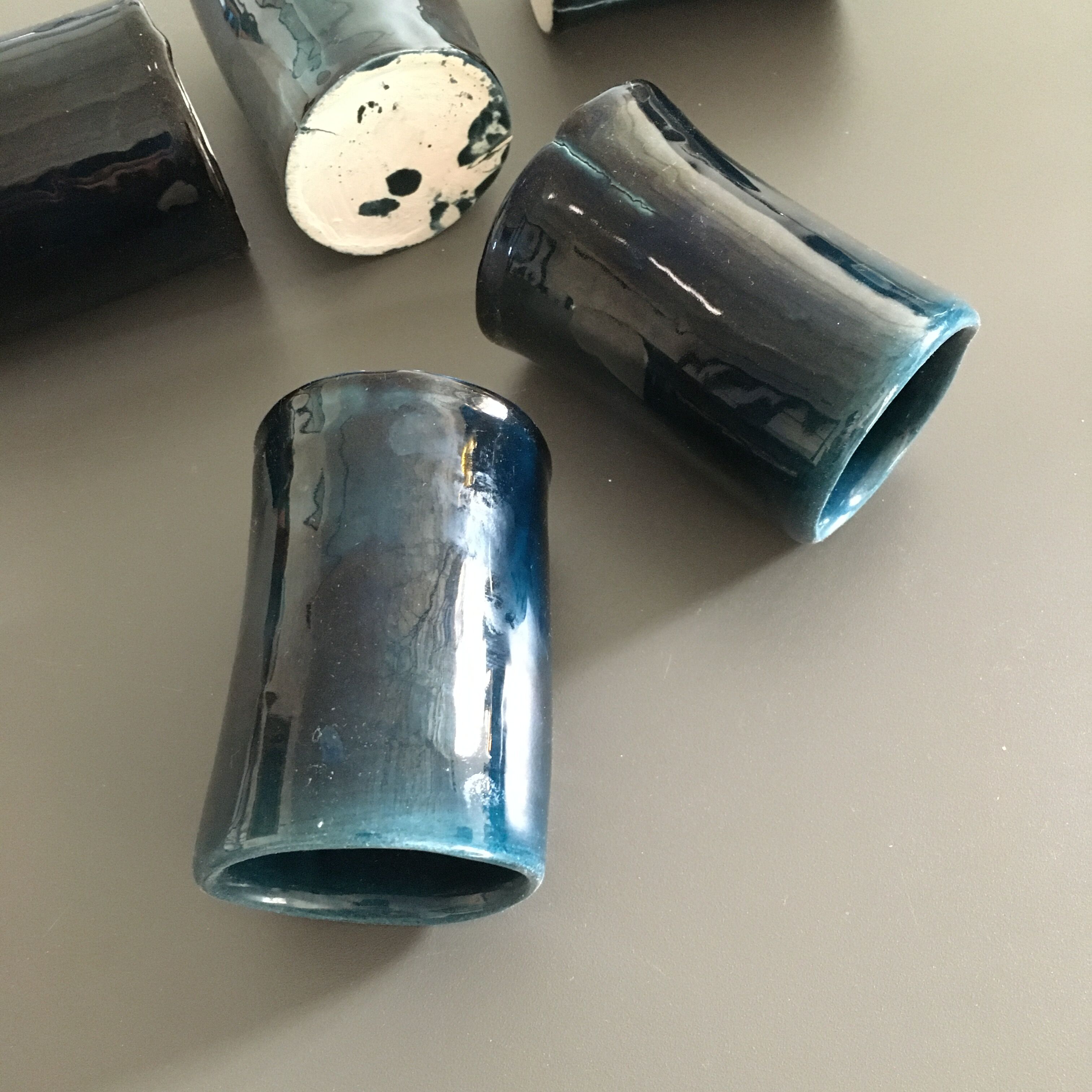 Lot of 5 midnight blue cups