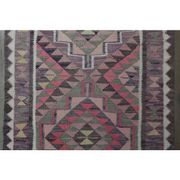 1970s Vintage Turkish Oushak Handmade Wool Cotton Pink Runner Rug 87x333