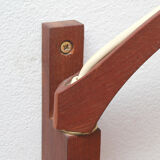 1960s wall lamp in teak and opal glass