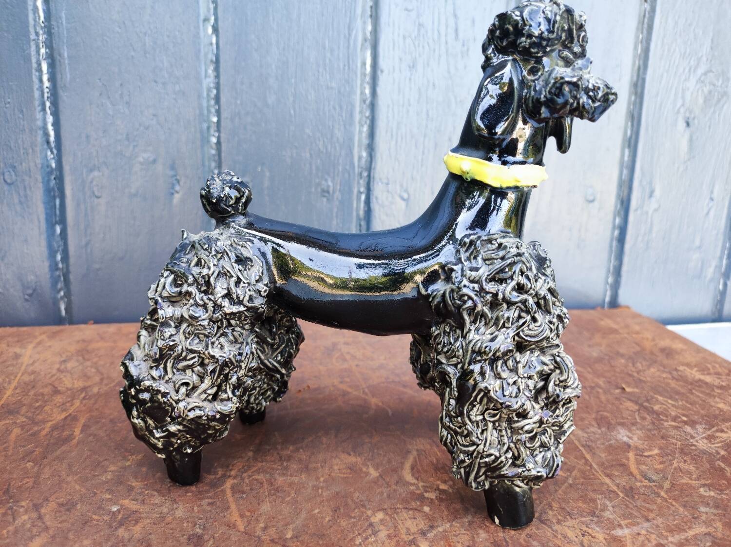 Groomed Poodle in Iridescent Ceramic, 1950