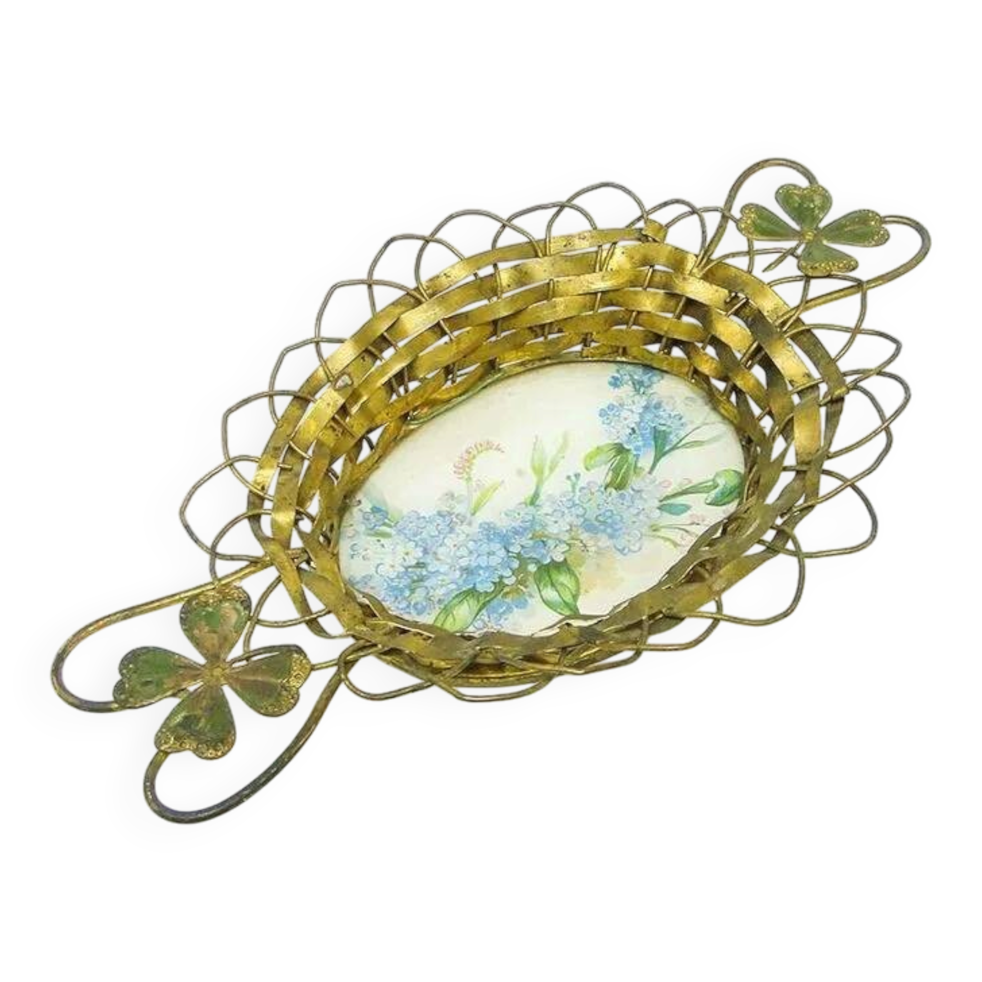 C9N platter in Art Nouveau style with enamel