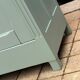 Antique Parisian wardrobe in grey-green solid pine.