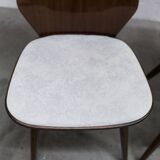 Suite de 6 chaises Baumann modèle 840 G2S finition acajou verni, 1963