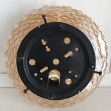 Round apricot-colored ceiling light, molded glass diamond tips ⌀ 20 cm