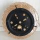 Round apricot-colored ceiling light, molded glass diamond tips ⌀ 20 cm