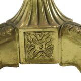 Table basse, d'appoint ronde en marbre et laiton
