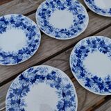 Set of 8 dessert plates Flora Montereau Creil