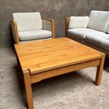 Ensemble canapés fauteuil table basse design 1980