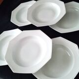 6 white Limoges porcelain deep plates