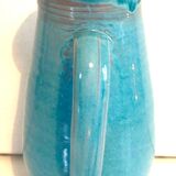 Blue ceramic pitcher