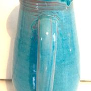 Blue ceramic pitcher