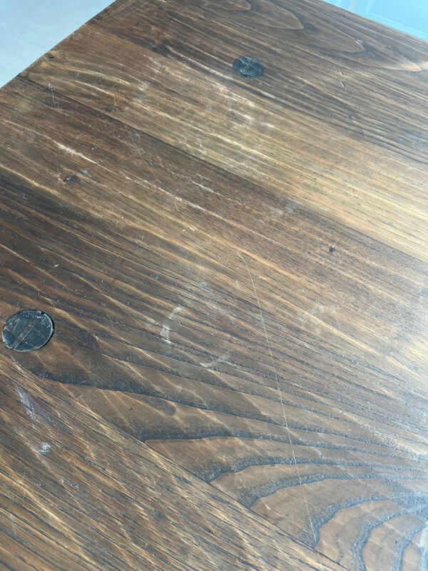 Table avec ses 4 chaises brutaliste année 60