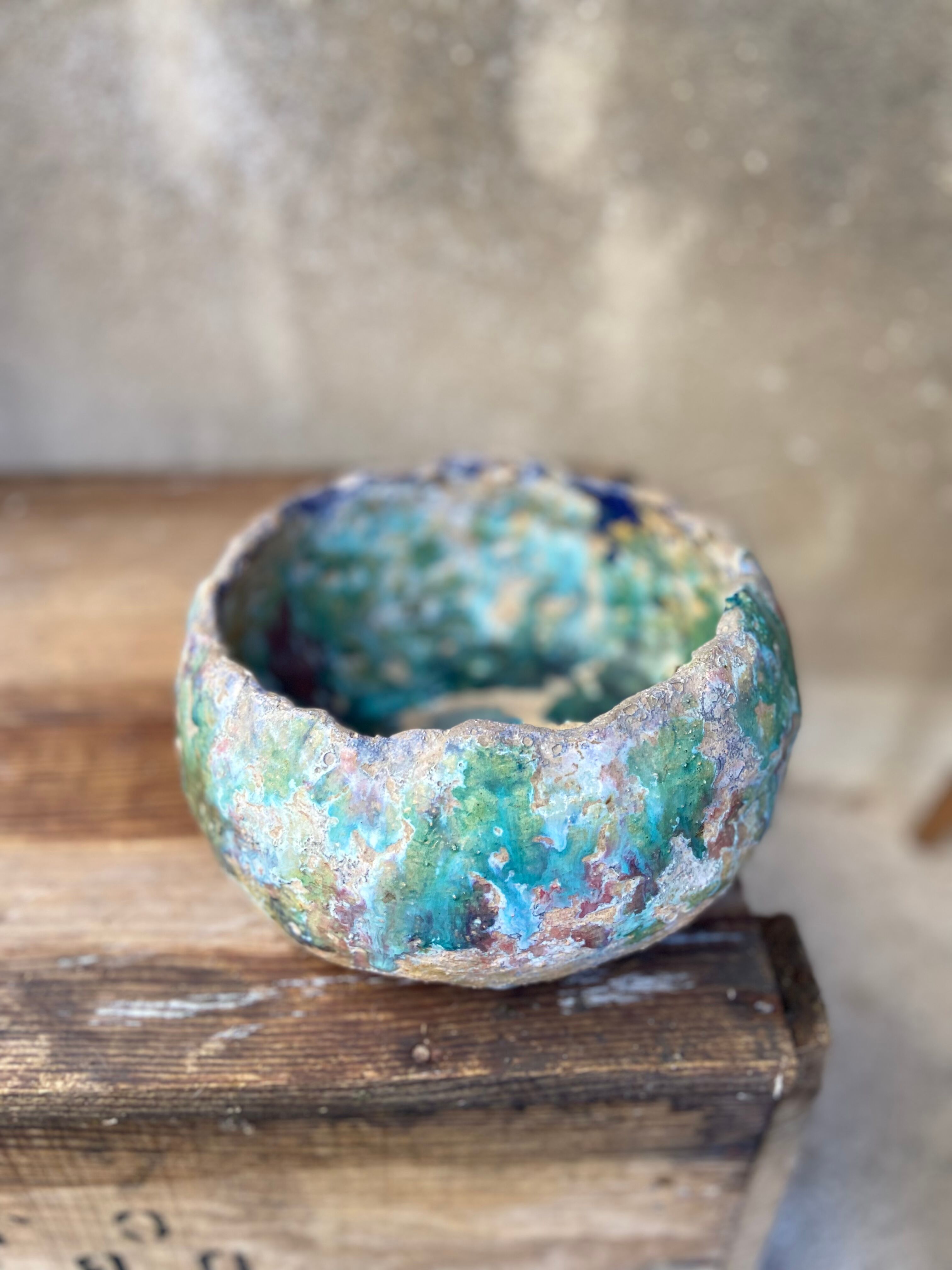Old glazed pot cover
