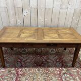 Table de ferme en chêne parqueté