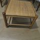 Vintage nesting coffee tables - wood and woven rattan - natural color - 60s