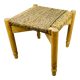 Tabouret paille tressé bois brut