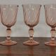 Set of 5 pink twisted water glasses "Rosaline" Luminarc France