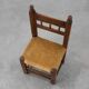 19th Century Spanish Hand-Carved oak Side Chair with Velour Seat