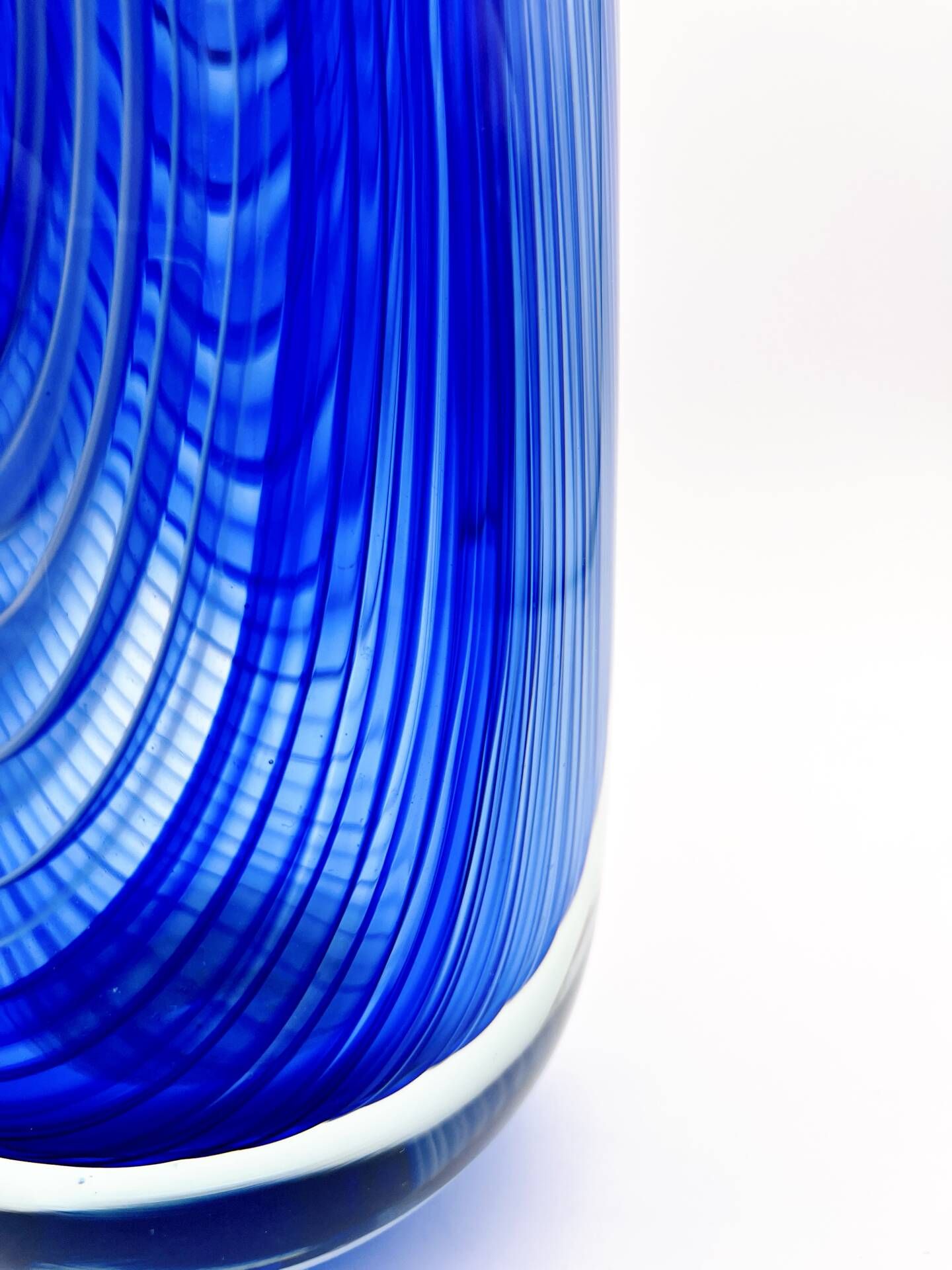 Large Vase R Pierini 1998 Blue White Glass Bubble 31cm 5kg Signed