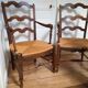Paire de fauteuils paillés provençaux