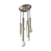 Suspension cascade tube 6 lumières design années 70