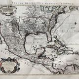 Old map of Mexico and Florida signed Guillaume de l'Isle and dated 1722