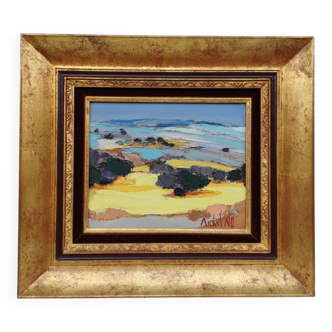 Oil on canvas by Michel No, 1980s.