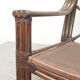 Mid century vintage boho 2-seater sofa with leather cushions