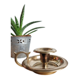 Brass cellar rat candle holder