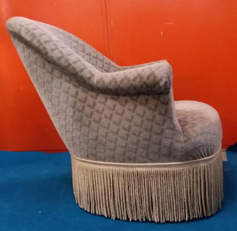 Grey velvet toad chair