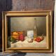 Still life with peppers, oil on panel, signed Peeters