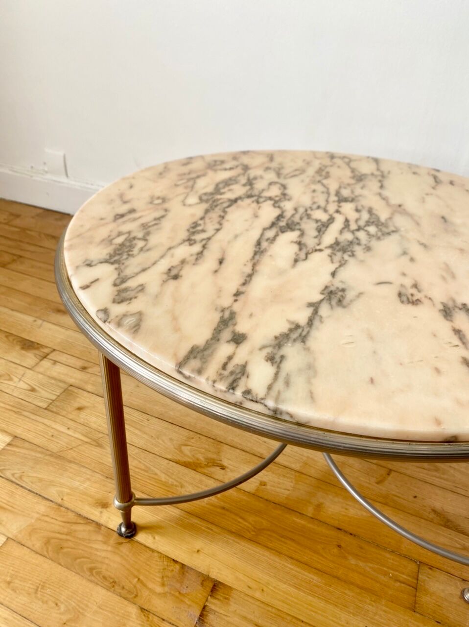 Marble and brass coffee table