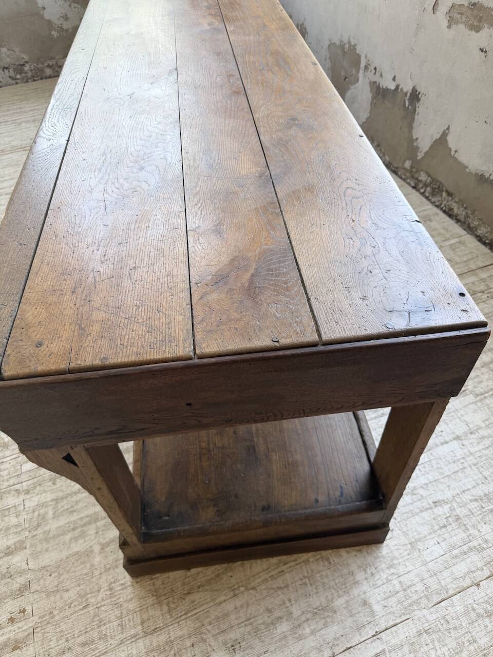 Table de gantier drapière 1900 chêne massif 330cm XL