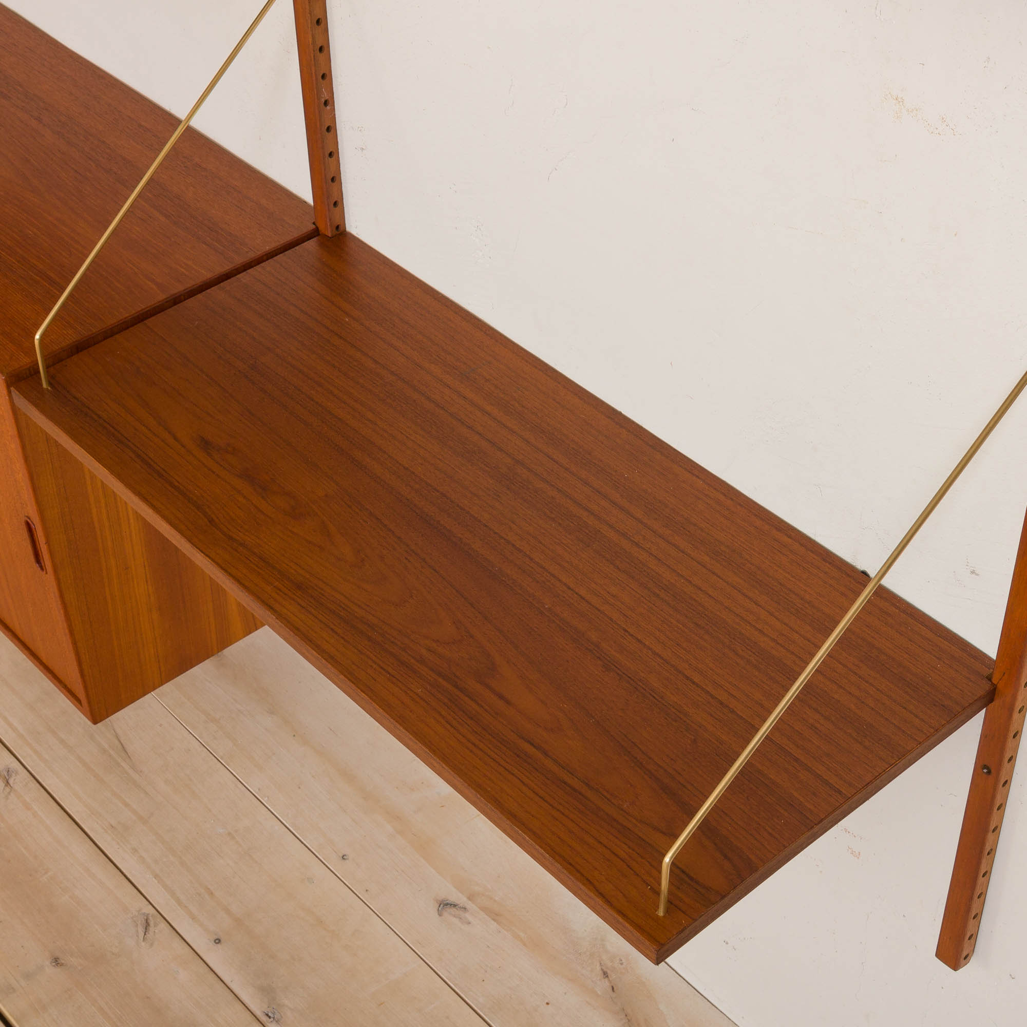 Teak wall unit by Hansen Guldborg with a desk and a cabinet, Denmark, 60s
