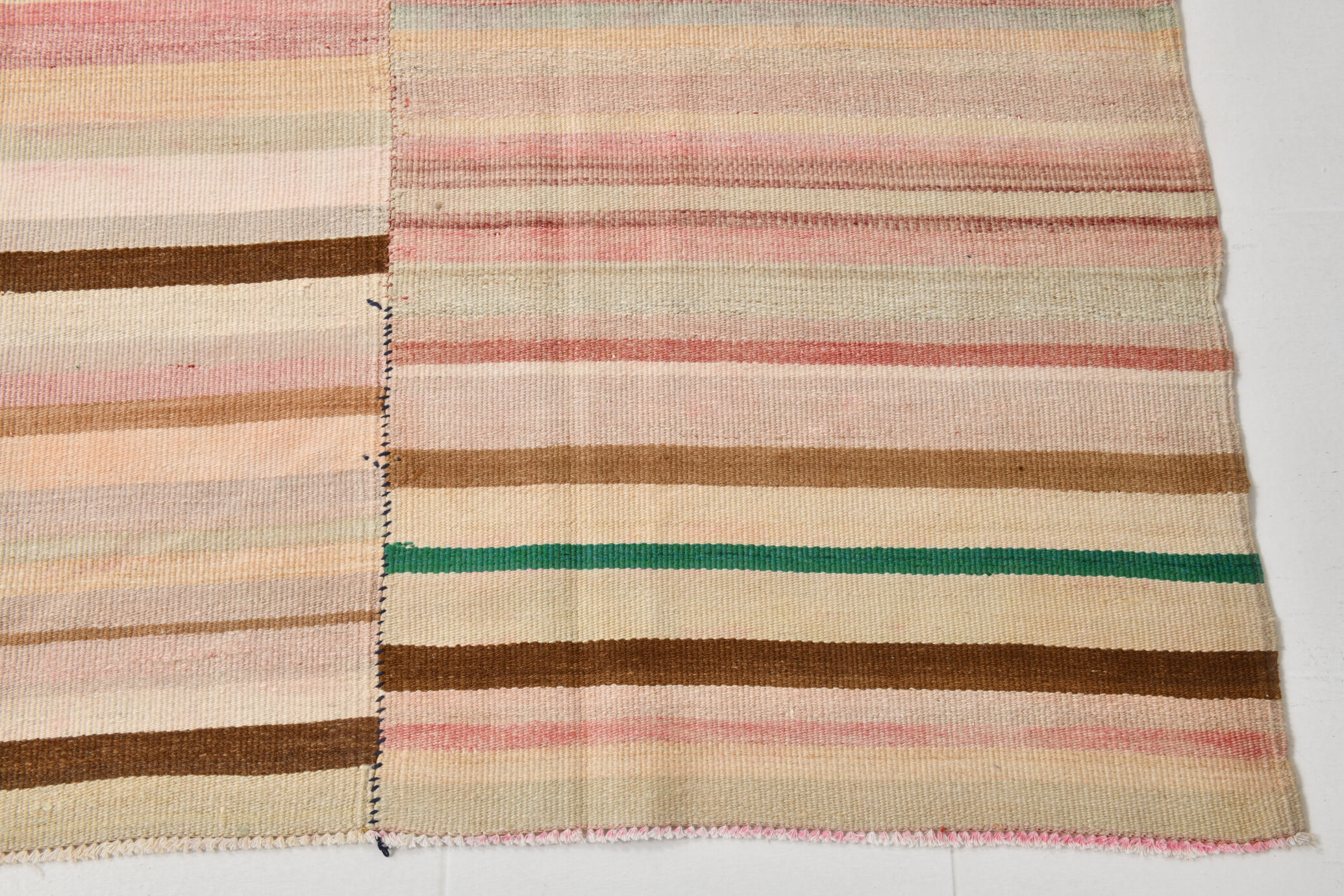Striped wool kilim rug, 216x292 cm