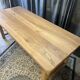 Antique extendable farmhouse table in solid elm, restored.