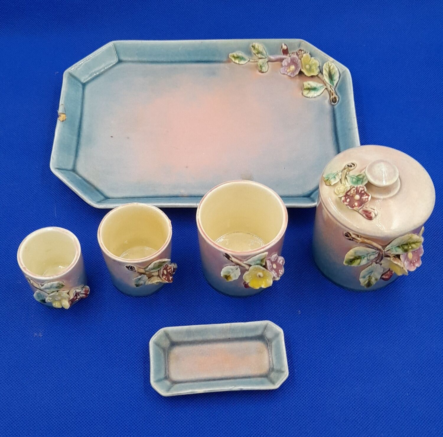 Smoking kit Fine Earthenware Barbotine Art Deco De Bruyn Fives