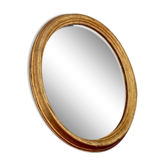 Gilded oval mirror 35 x 28 cm