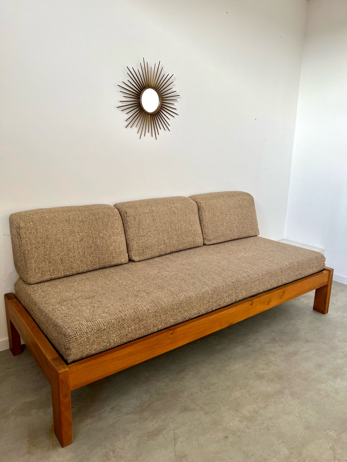 Wooden sofa design Regain France vintage 60s